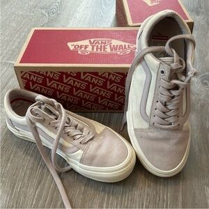 Vans Women’s Old Skool Sneakers in Light Taupe and Cream